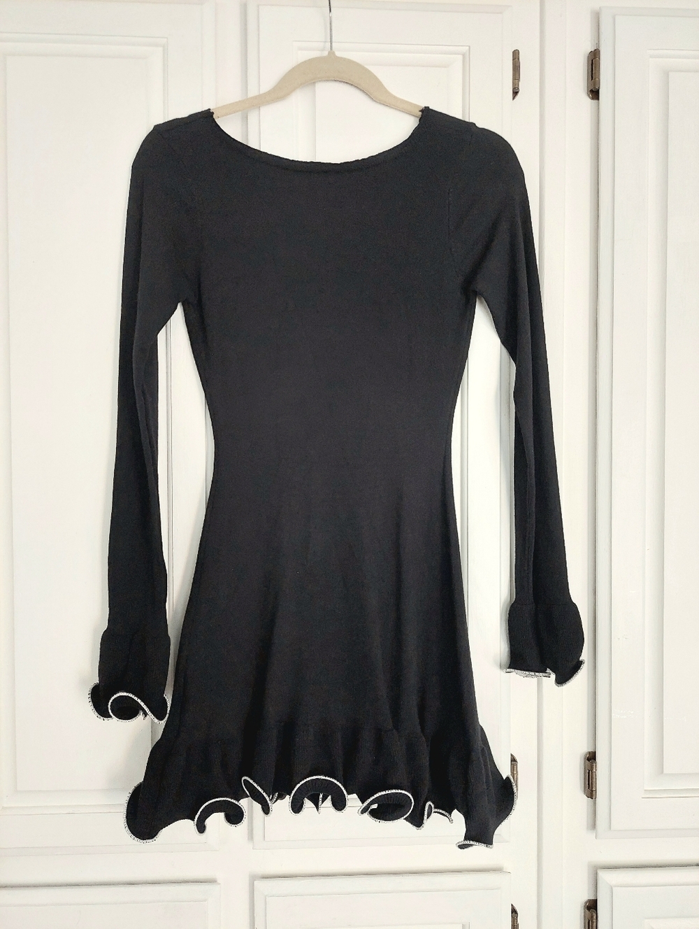 Innovare Denim Anand Asymmetric Wavy Long Sleeve Mini Dress Size S - Picture 3 of 16